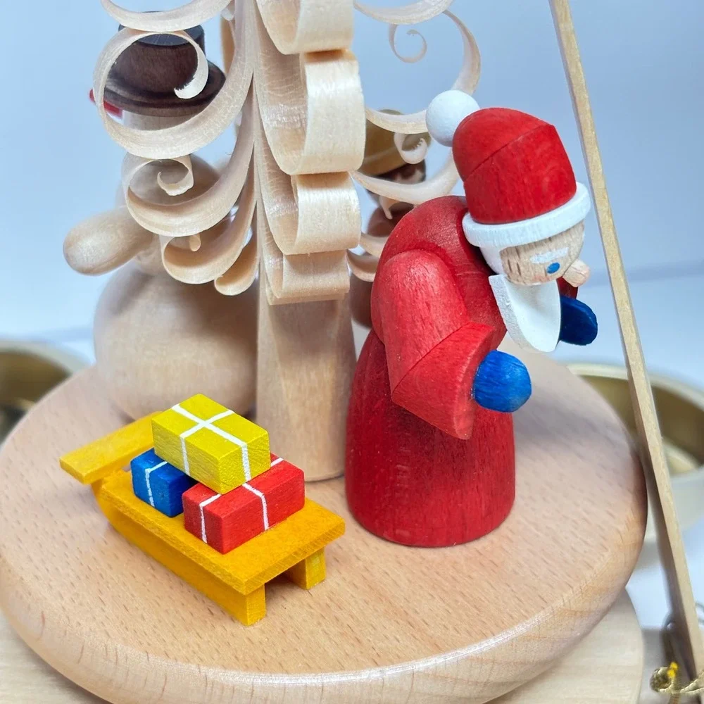 Richard Glasser German Christmas Pyramid Carousel Santa Snowman Wood  11